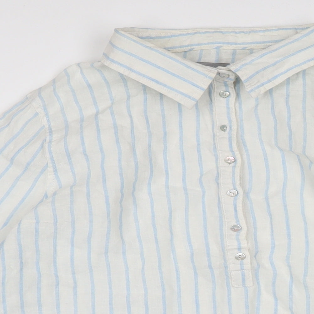 Womens UK Size L Kenar Ivory Basic Blouse