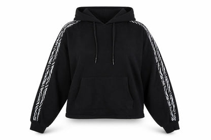 Fluid Womens Black Cotton Pullover Hoodie Size 14