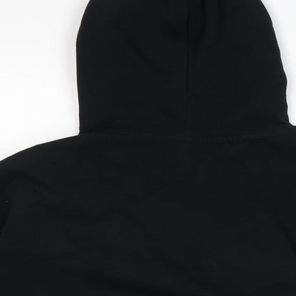 Fluid Womens Black Cotton Pullover Hoodie Size 14