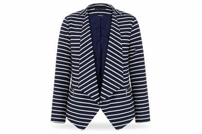 New Look Womens Blue Striped Jacket Size 10