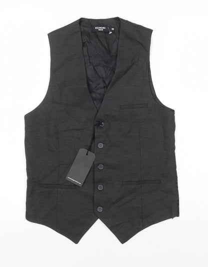 Bolongaro Trevor Mens Black Polyester Jacket Suit Waistcoat Size 36 Regular