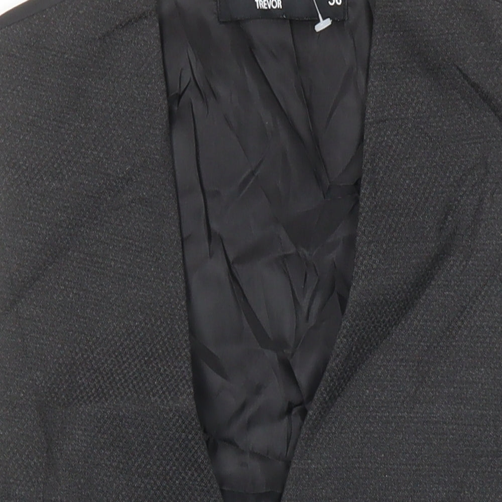 Bolongaro Trevor Mens Black Polyester Jacket Suit Waistcoat Size 36 Regular