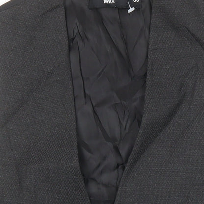 Bolongaro Trevor Mens Black Polyester Jacket Suit Waistcoat Size 36 Regular
