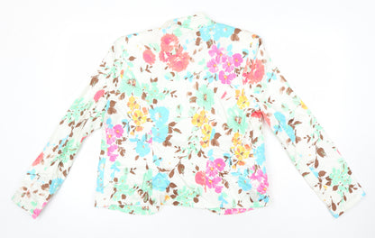 Pomodora Womens Multicoloured Floral Jacket Blazer Size 14