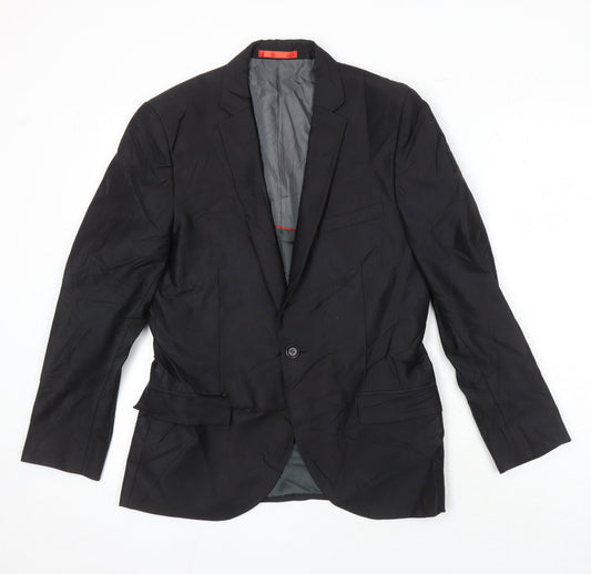 Mens UK Size 38 Ventuno 21 Regular Black Suit Jacket