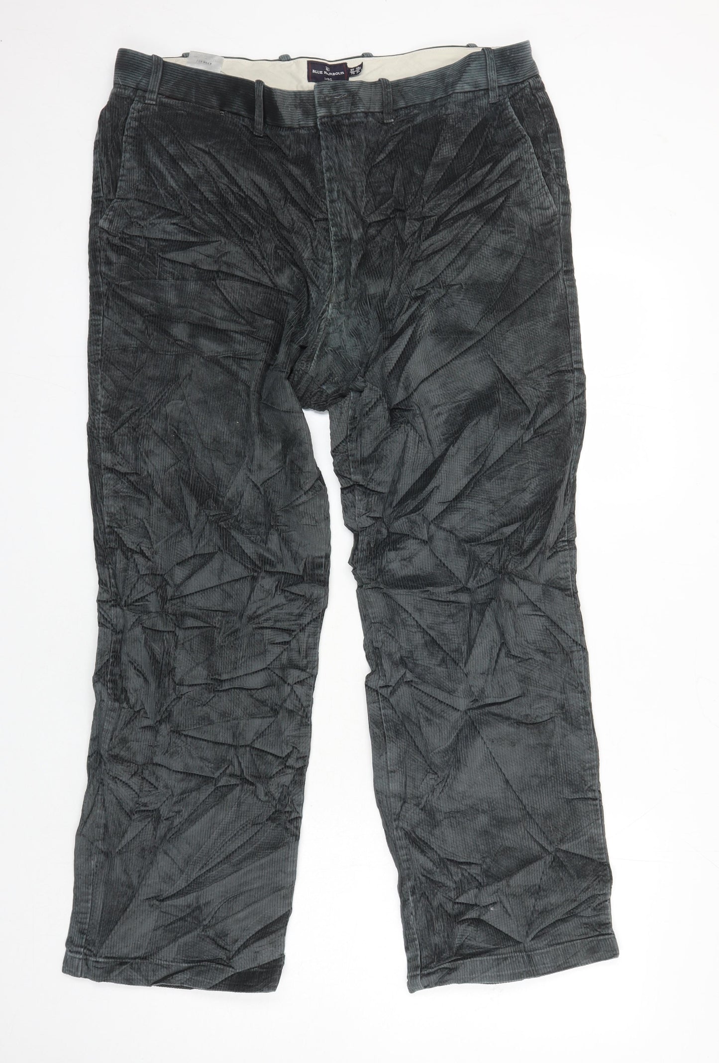 M&S Mens Green Cotton Straight Jeans Size 38 in L28 in Regular