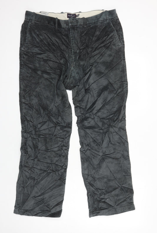 M&S Mens Green Cotton Straight Jeans Size 38 in L28 in Regular