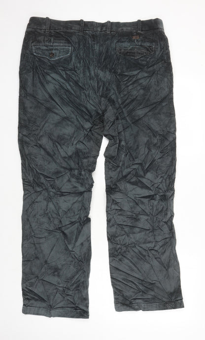 M&S Mens Green Cotton Straight Jeans Size 38 in L28 in Regular