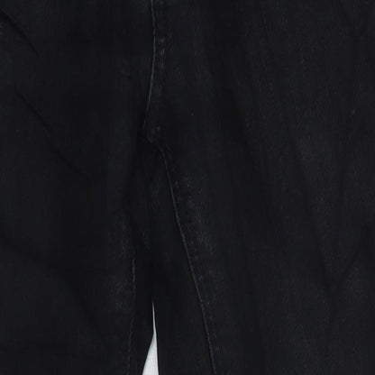 Topshop Womens Black Cotton Skinny Jeans Size 10 L28 in Regular