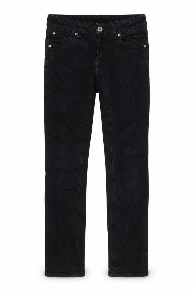 Marks & Spencer Womens Blue Herringbone Cotton Straight Jeans Size 10 L26.5 in Regular
