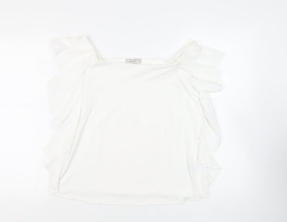 Womens UK Size 14 Per Una White Basic Blouse