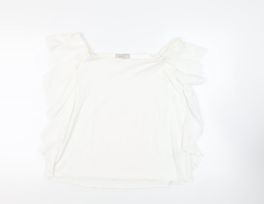 Womens UK Size 14 Per Una White Basic Blouse