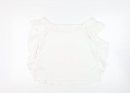 Womens UK Size 14 Per Una White Basic Blouse