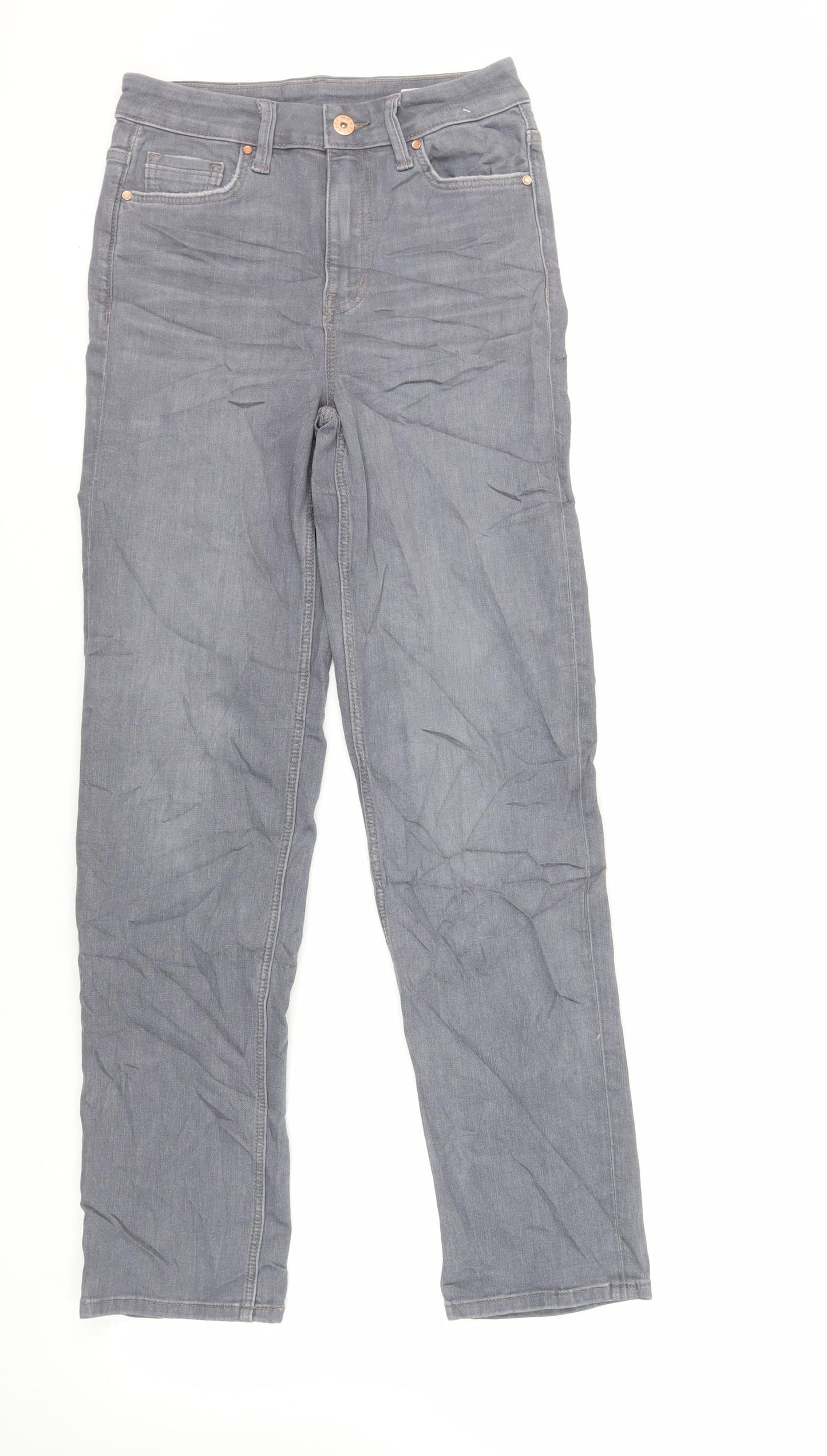 Womens UK Size 8 Marks and Spencer Regular Fit Straight Grey Jeans