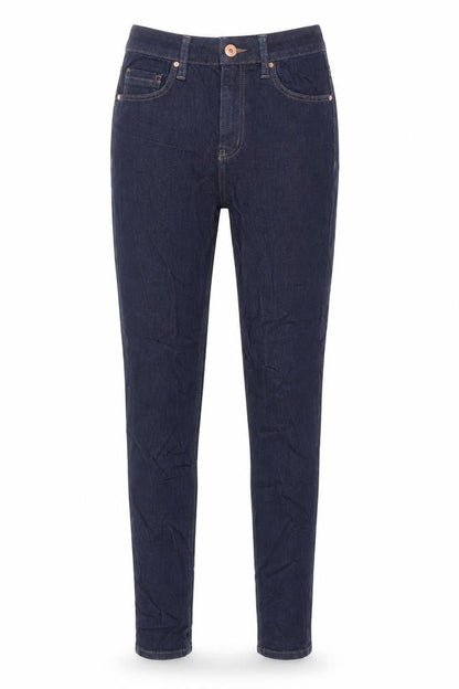 Marks & Spencer Womens Blue Cotton Skinny Jeans Size 8 L31 in Regular Zip