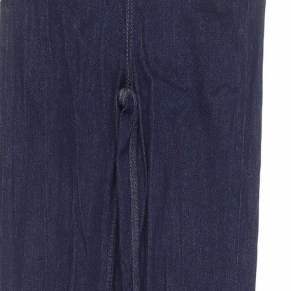 Marks and Spencer Womens Blue Cotton Skinny Jeans Size 8 L31 in Regular Zip
