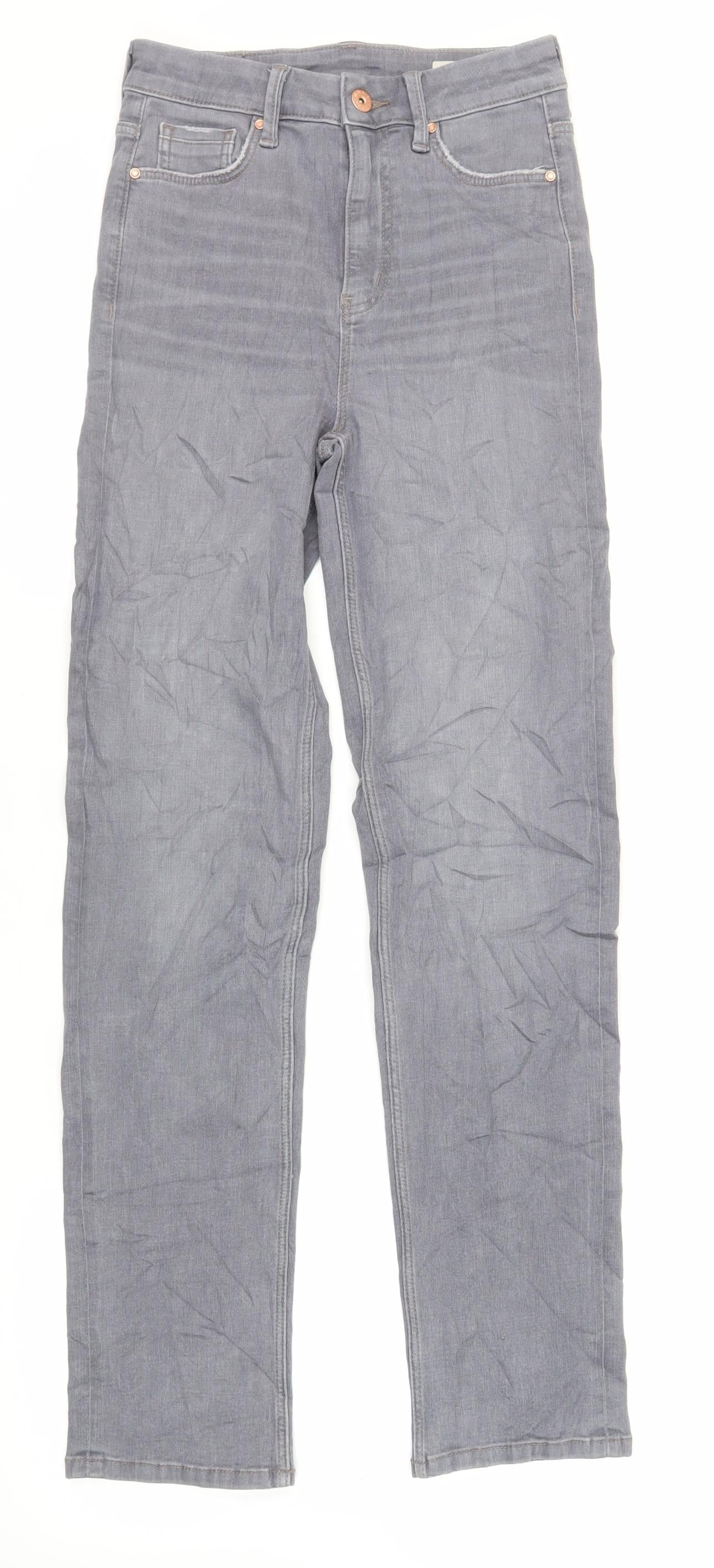 Womens UK Size 8 Marks and Spencer Regular Fit Straight Grey Jeans