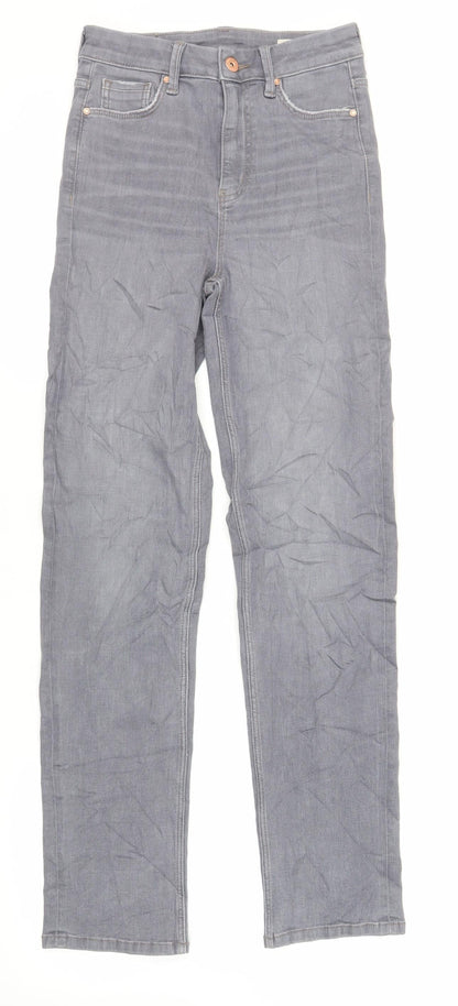 Womens UK Size 8 Marks and Spencer Regular Fit Straight Grey Jeans