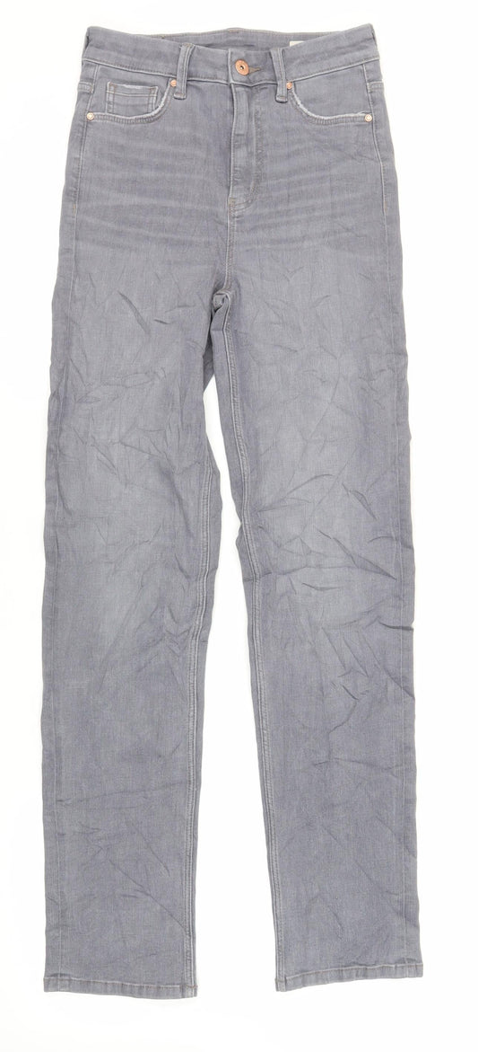 Womens UK Size 8 Marks and Spencer Regular Fit Straight Grey Jeans