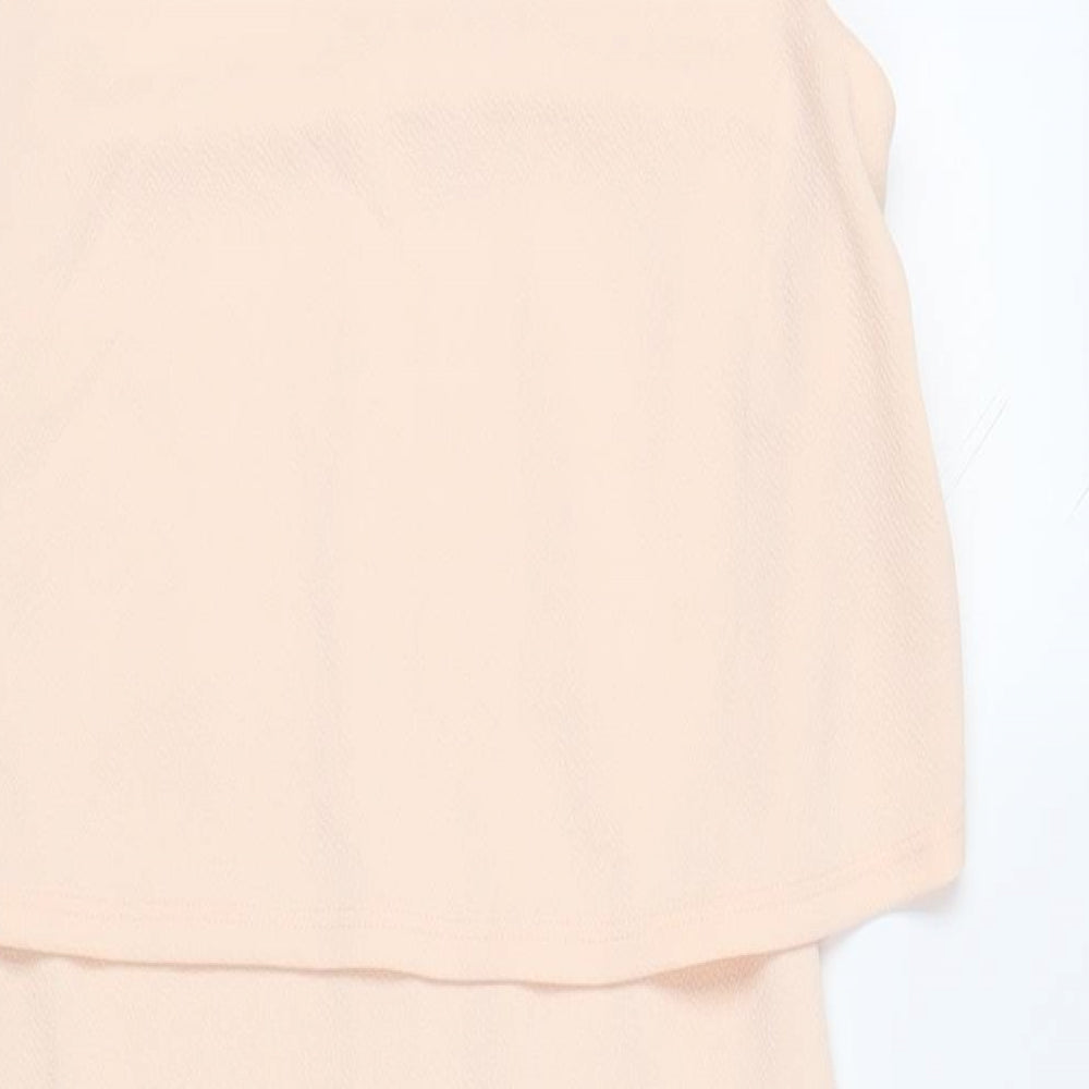 Miss Selfridge Womens Pink Polyester Pencil Dress Size 10 Round Neck Pullover