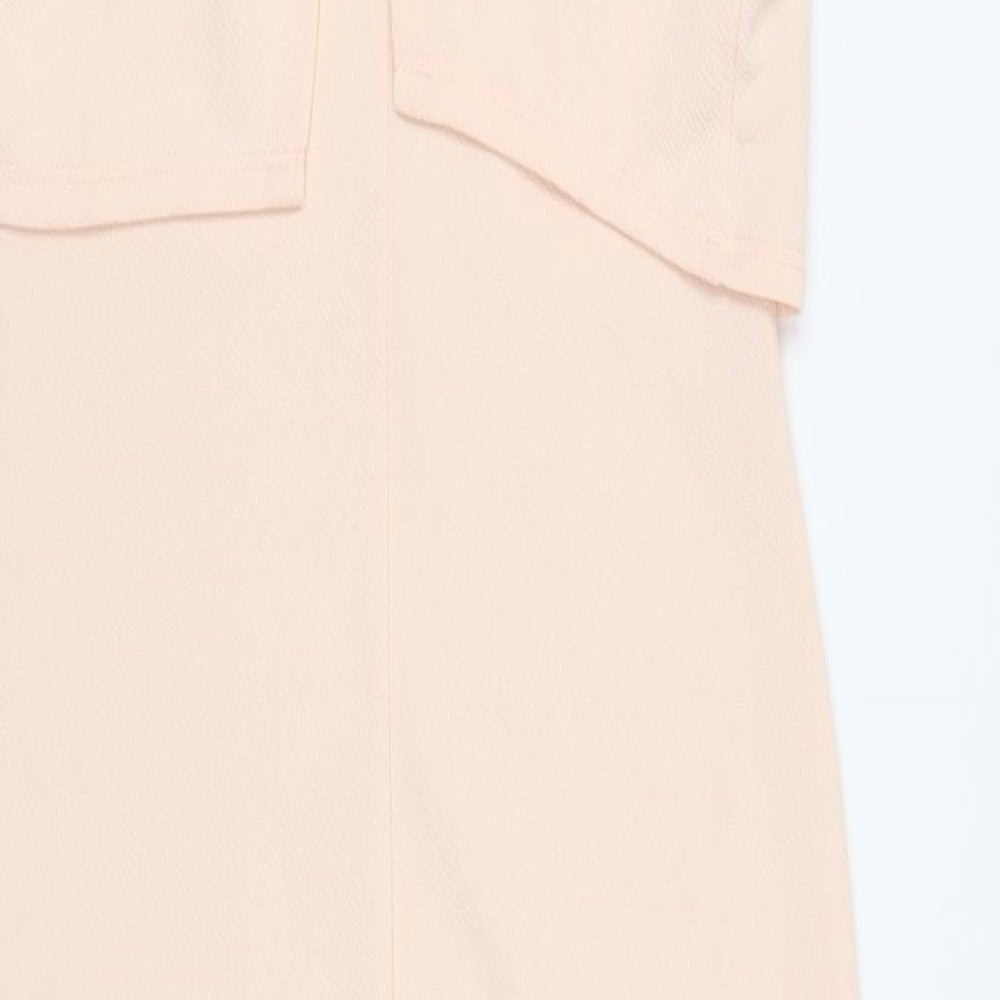 Miss Selfridge Womens Pink Polyester Pencil Dress Size 10 Round Neck Pullover