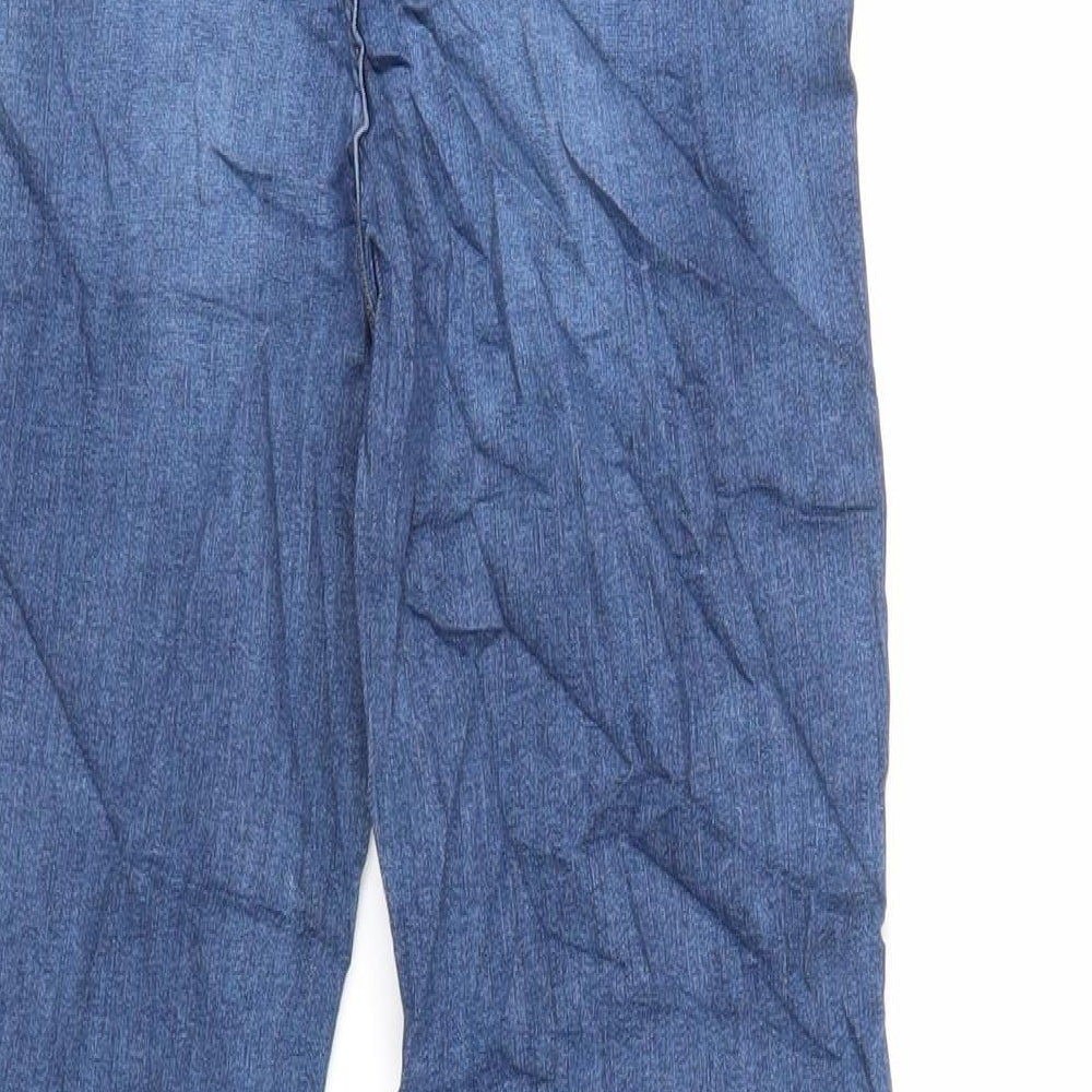 Marks and Spencer Womens Blue Cotton Skinny Jeans Size 6 L29 in Regular Zip - Raw Hem