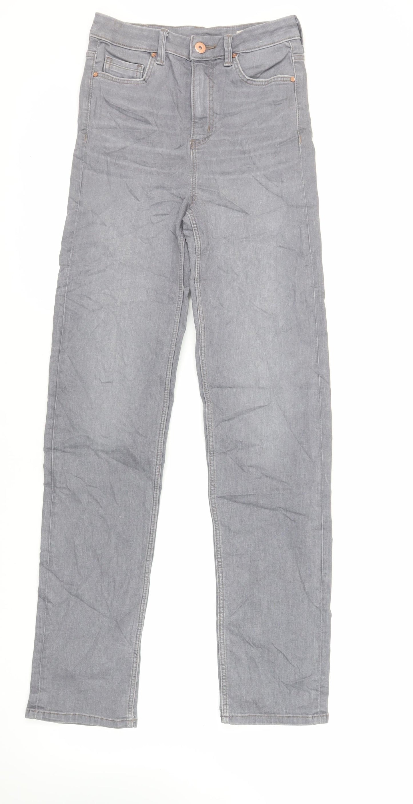 Womens UK Size 8 Marks and Spencer Regular Fit Straight Grey Jeans