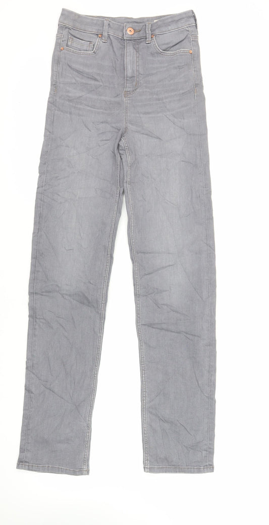 Womens UK Size 8 Marks and Spencer Regular Fit Straight Grey Jeans