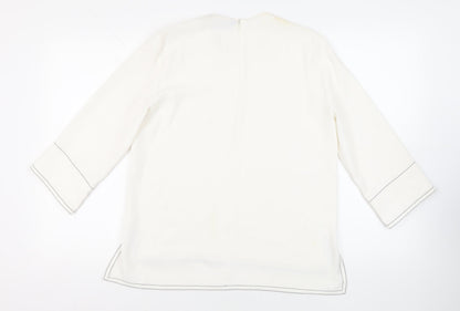 Womens UK Size M Zara White Basic Blouse