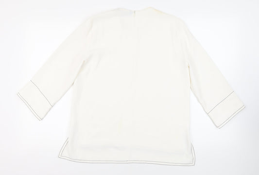 Womens UK Size M Zara White Basic Blouse
