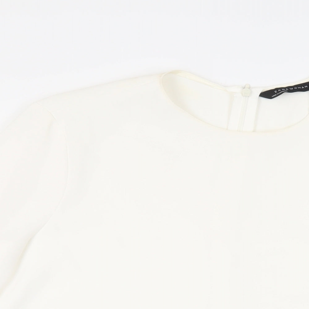 Womens UK Size M Zara White Basic Blouse