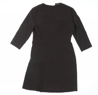 Carlisle Womens Green Polyester A-Line Size 8 Round Neck Zip