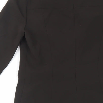 Carlisle Womens Green Polyester A-Line Size 8 Round Neck Zip