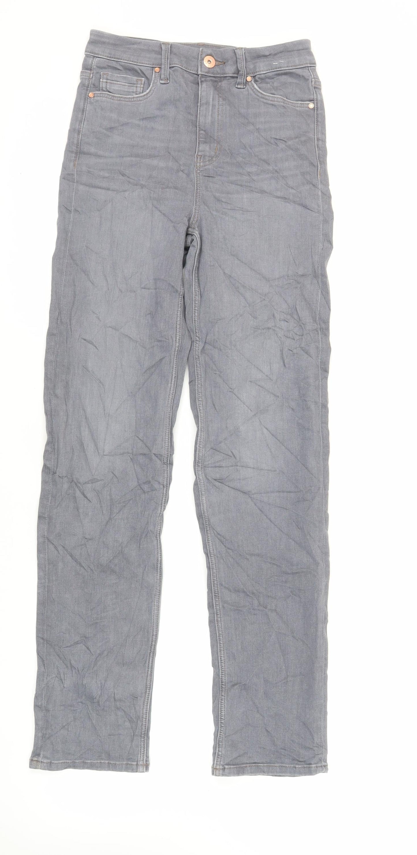Womens UK Size 8 Marks and Spencer Regular Fit Straight Grey Jeans