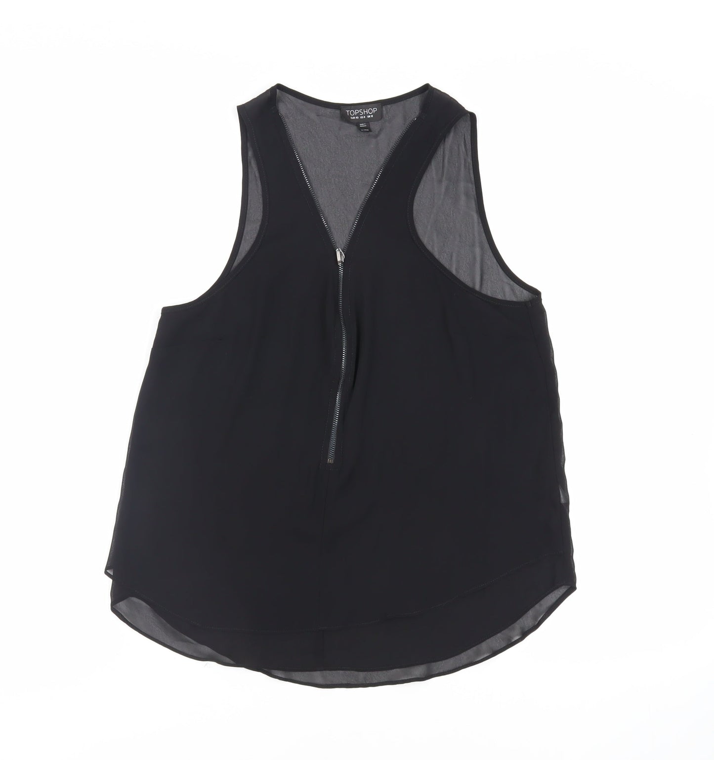 Womens UK Size 12 Topshop Black Basic Tank