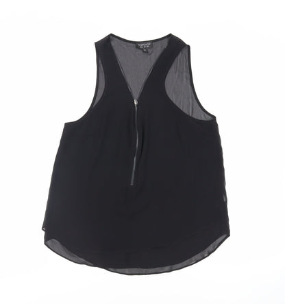 Womens UK Size 12 Topshop Black Basic Tank