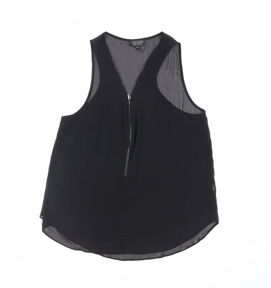 Womens UK Size 12 Topshop Black Basic Tank