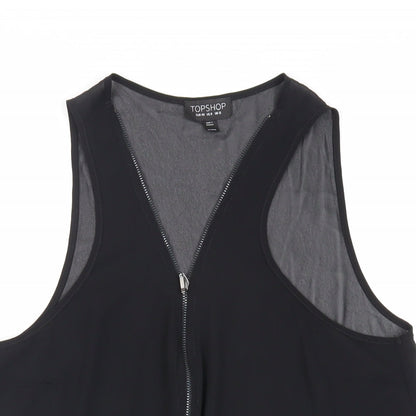 Womens UK Size 12 Topshop Black Basic Tank