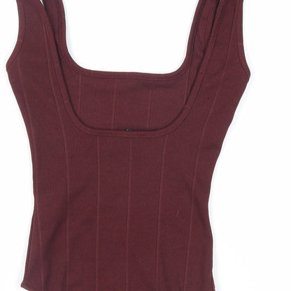 New Look Womens Purple Polyester Bodysuit One-Piece Size 6 Snap