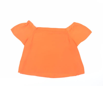 Womens UK Size 14 New Look Orange Basic Blouse