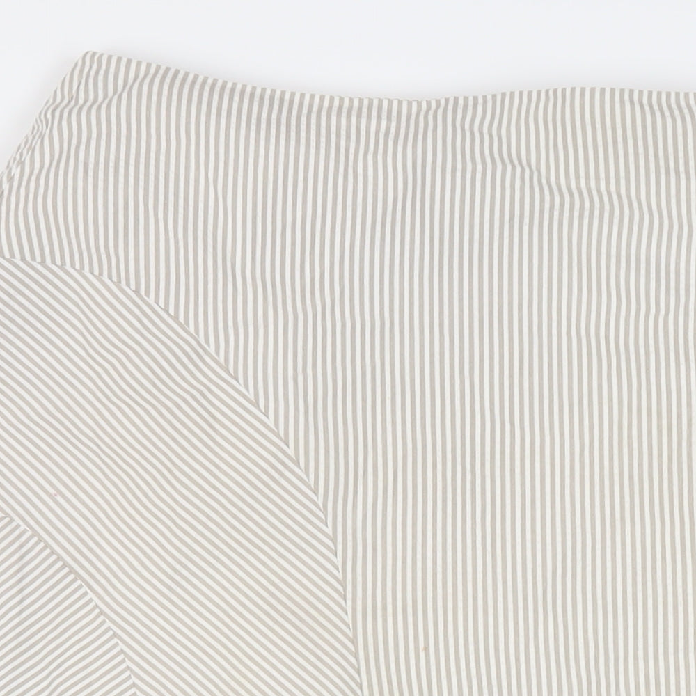 Kaliko Womens Beige Striped Cotton Flare Skirt Size 12 Zip