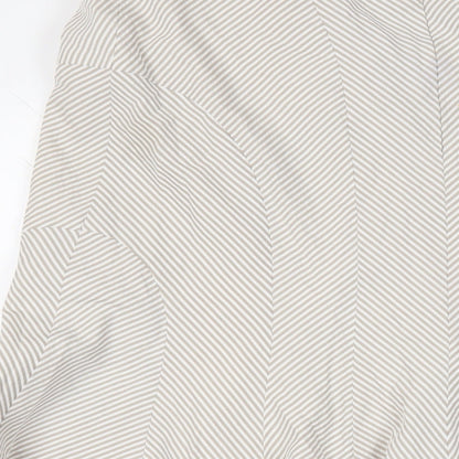 Kaliko Womens Beige Striped Cotton Flare Skirt Size 12 Zip