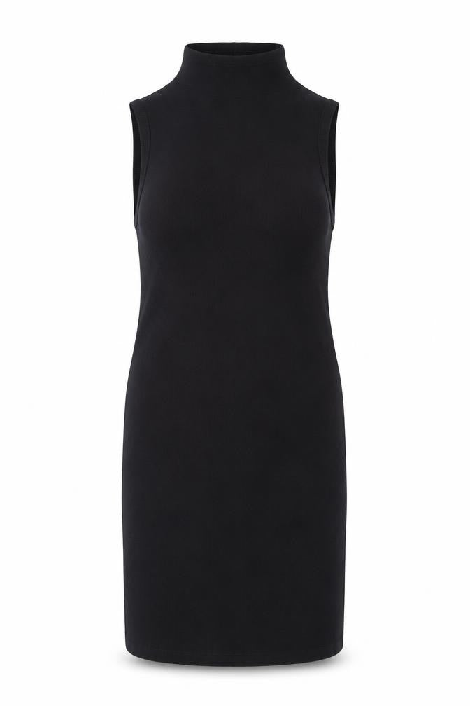 ASOS Womens Black Cotton Bodycon Size 18 Mock Neck Pullover - Ribbed