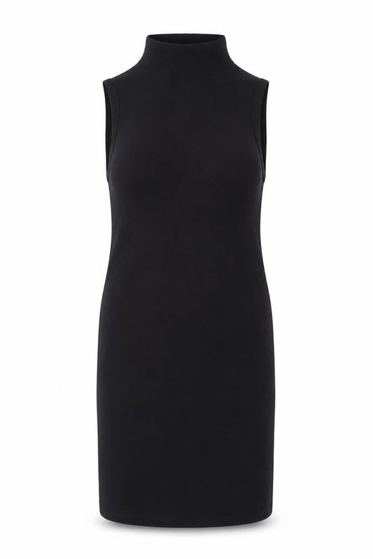 ASOS Womens Black Cotton Bodycon Size 18 Mock Neck Pullover - Ribbed