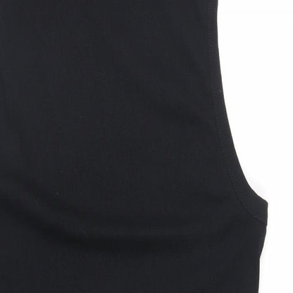 ASOS Womens Black Cotton Bodycon Size 18 Mock Neck Pullover - Ribbed