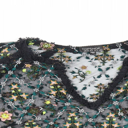 Womens UK Size 10 Topshop Black Basic Blouse