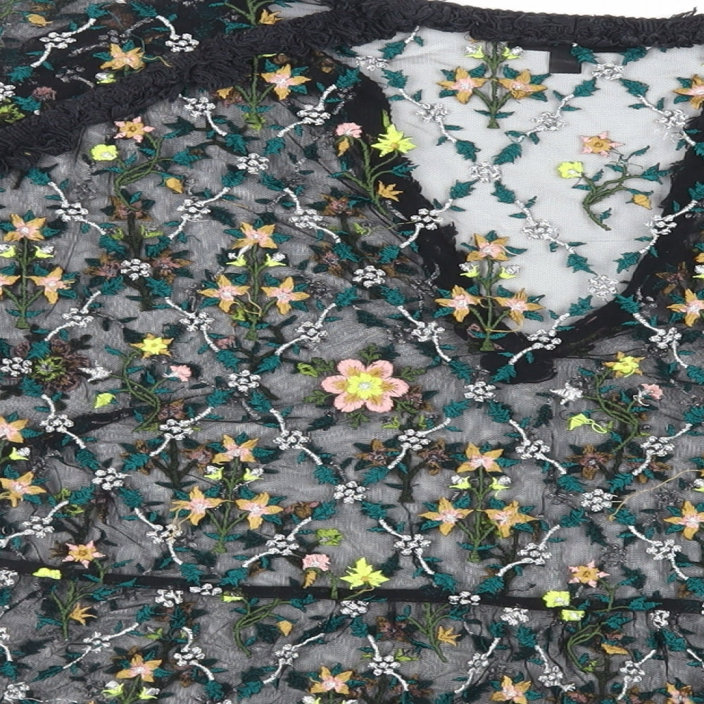 Womens UK Size 10 Topshop Black Basic Blouse