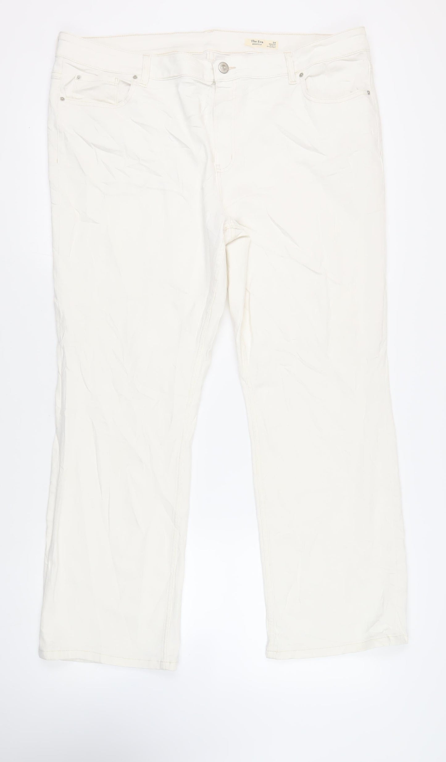 Womens UK Size 24 Marks and Spencer Regular Fit Bootcut Ivory Jeans