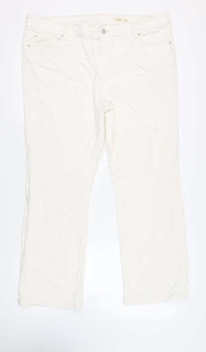 Womens UK Size 24 Marks and Spencer Regular Fit Bootcut Ivory Jeans