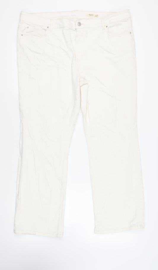 Womens UK Size 24 Marks and Spencer Regular Fit Bootcut Ivory Jeans